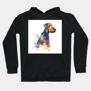 Airedale Terrier Dog In Watercolor & Pen Hoodie